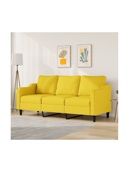 Cu trei locuri Canapea Galben deschis 198x77x80cm.