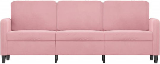 Dreisitzer Samt-Rosa Sofa 198x77x80 cm