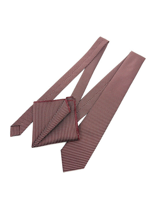 Legend Accessories Сет Мъжки Крават Отпечатани в Бордо Цвят