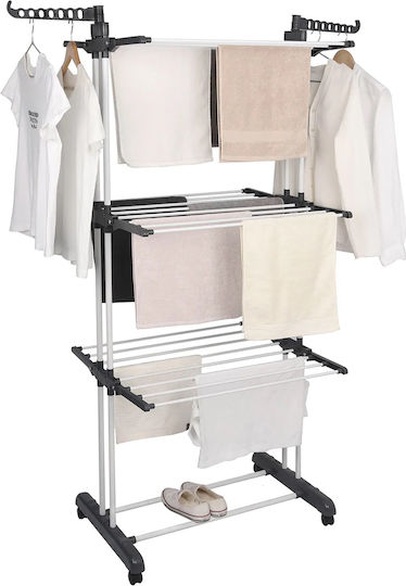Modernhome Klappbarer Kleiderständer Boden Metallisch mit Rädern 73x50cm