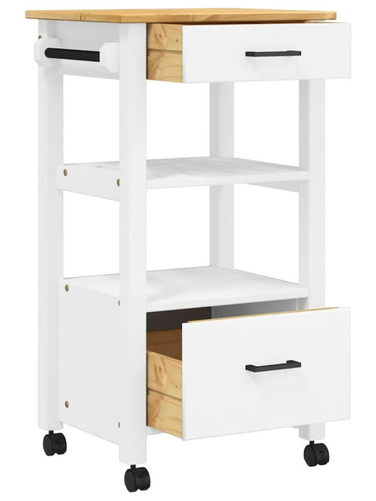 vidaXL Wooden Kitchen Rack 4 Tiers Pink 48x40x90cm