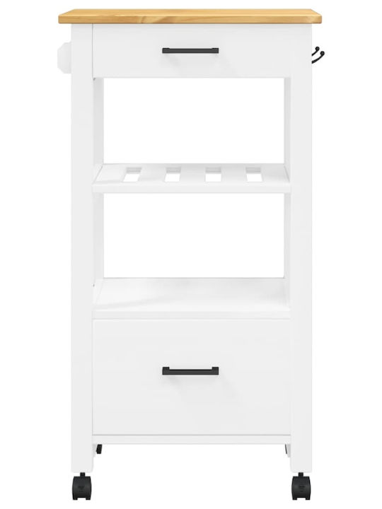 vidaXL Wooden Kitchen Rack 4 Tiers Pink 48x40x90cm