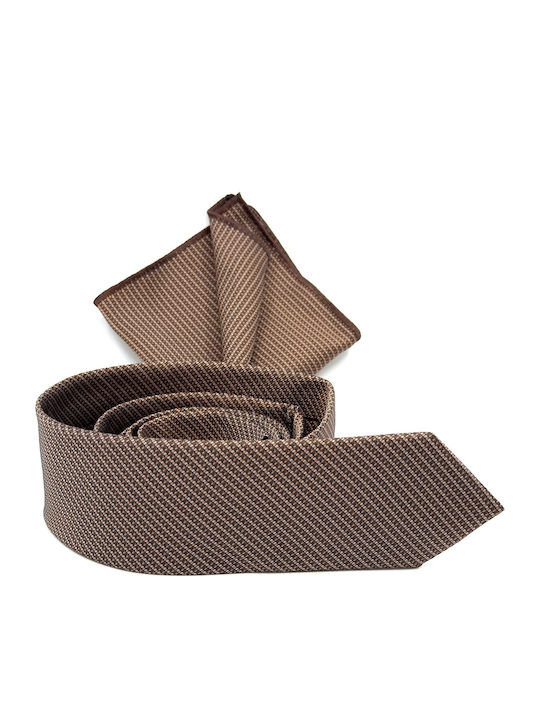 Legend Accessories Set de Cravată pentru Bărbați Tipărit în Culorea Maro