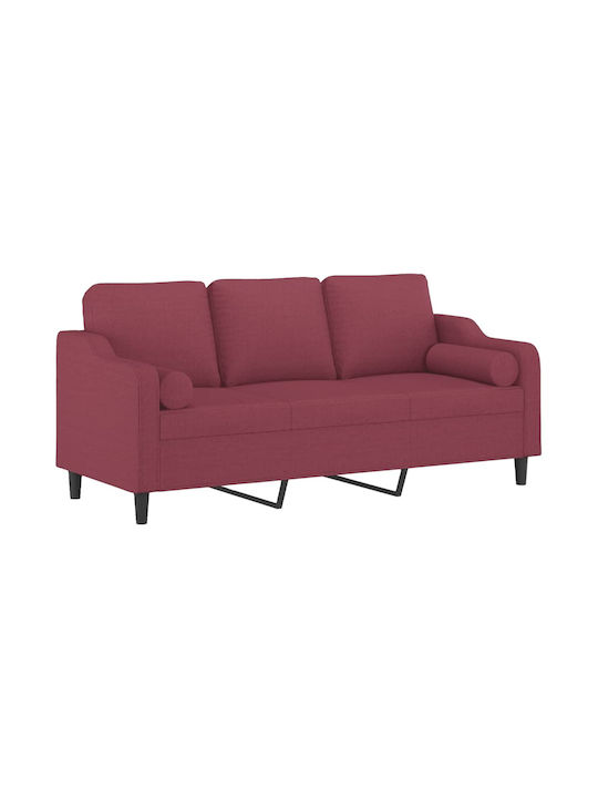 Dreisitzer Sofa Wine Red 198x77x80cm