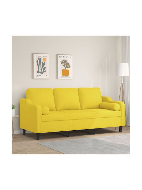 Three-Seater Couch Light Yellow 198x77x80cm