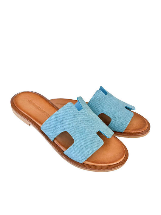Sandale Casual Damă de Piele Albastru Deschis