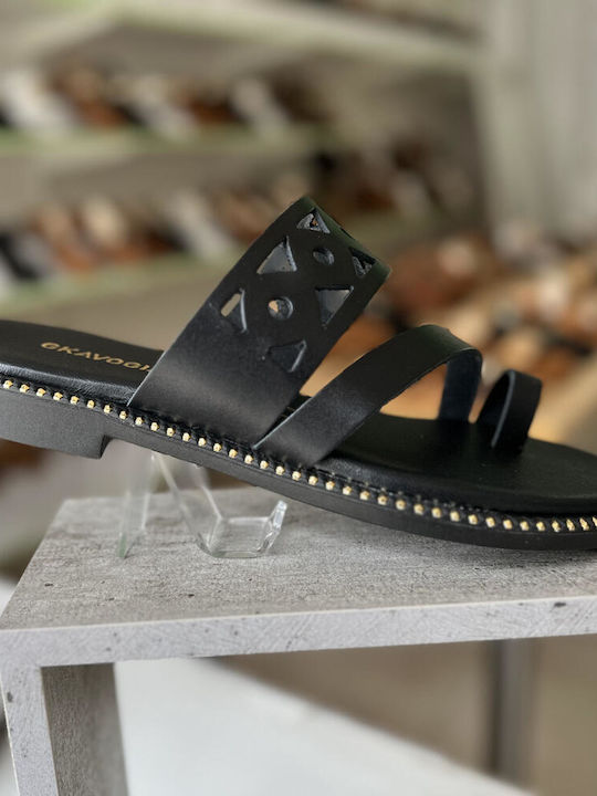 Sandale Casual Damă din Piele Negru