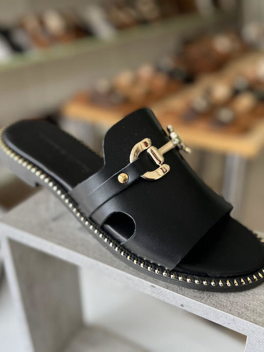 Din piele Sandale dama în Culoare Negru