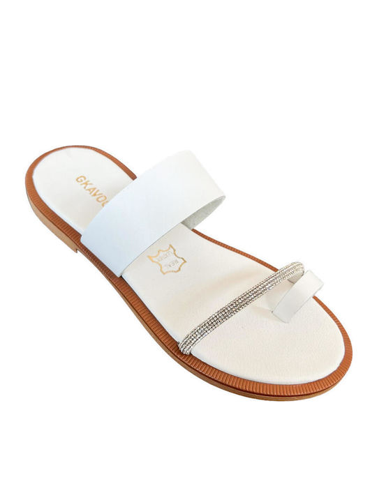 Sandale Casual Damă din Piele Albă