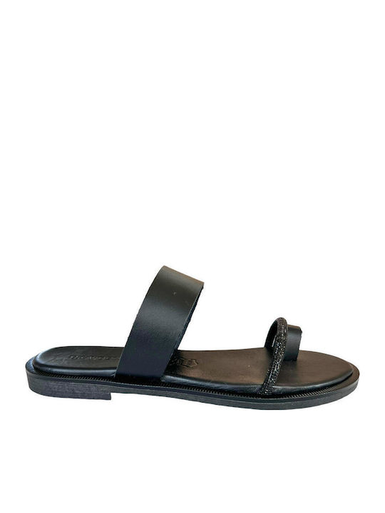 Sandale Casual Damă Din Piele Negre