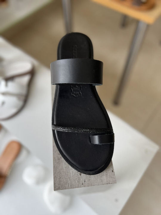 Sandale Casual Damă Din Piele Negre