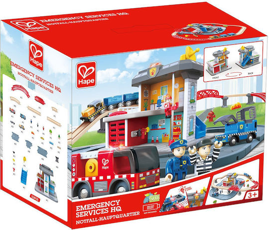 Hape Train and Emergency Services Сет с Влакче от Дърво за 3+ години+ Години