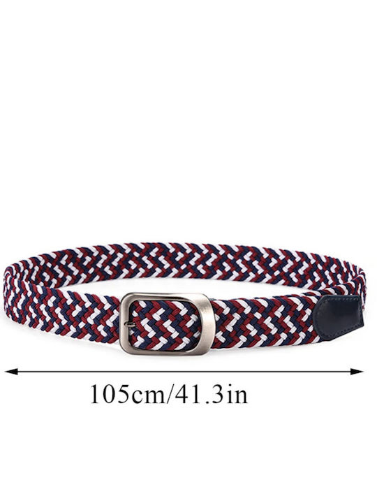 Elastic Men's Belt Knitted Multicolored
