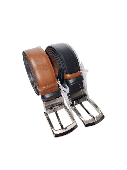 Gk Shoes Men's Double Sided Belt Tabac Brown