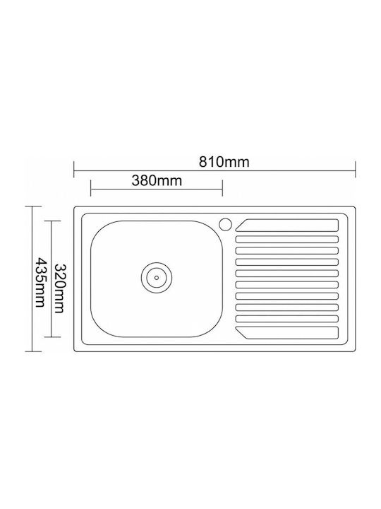 Inter Ceramic Piedmont ICSETICF7111022ICK8244R Drop-In Chiuvetă Dreapta Inox L81xW43.5cm Argintiu
