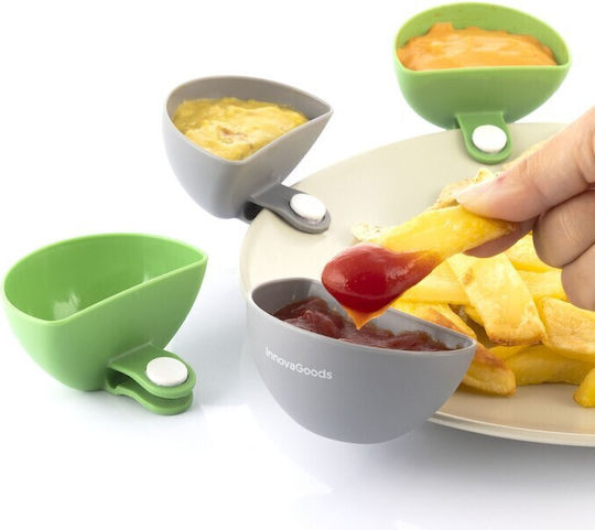 InnovaGoods Cliperitive Μπωλ Σερβιρίσματος Στρογγυλό Πλαστικό Κίτρινο με Διάμετρο 7.5εκ. 4τμχ