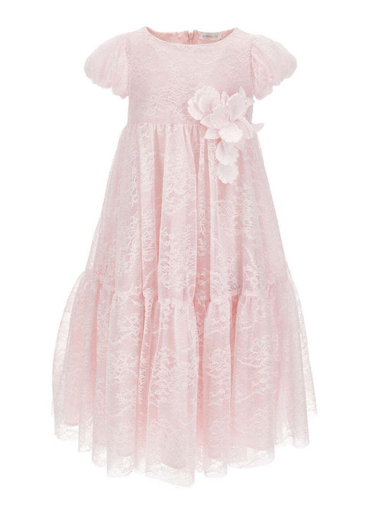 Monnalisa Kids Dress Floral Pink