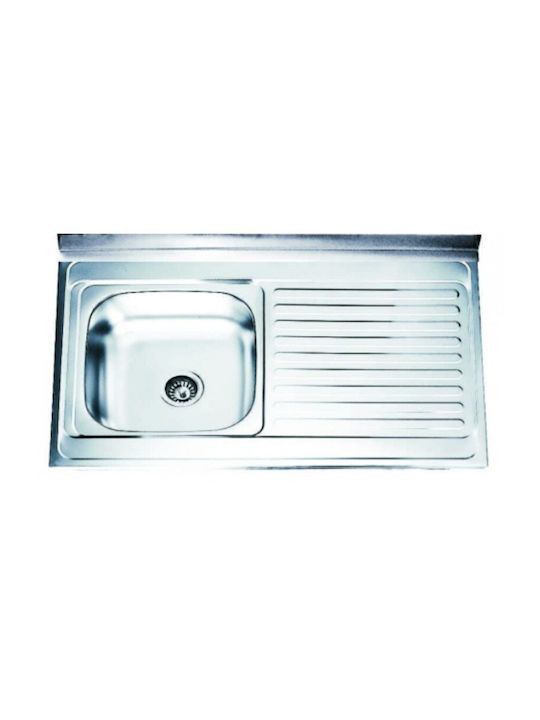 Inter Ceramic Piedmont ICSETICF71130227313ICK10060R Drop-In Мивка Десен Inox Ш100xД60см Сребрист