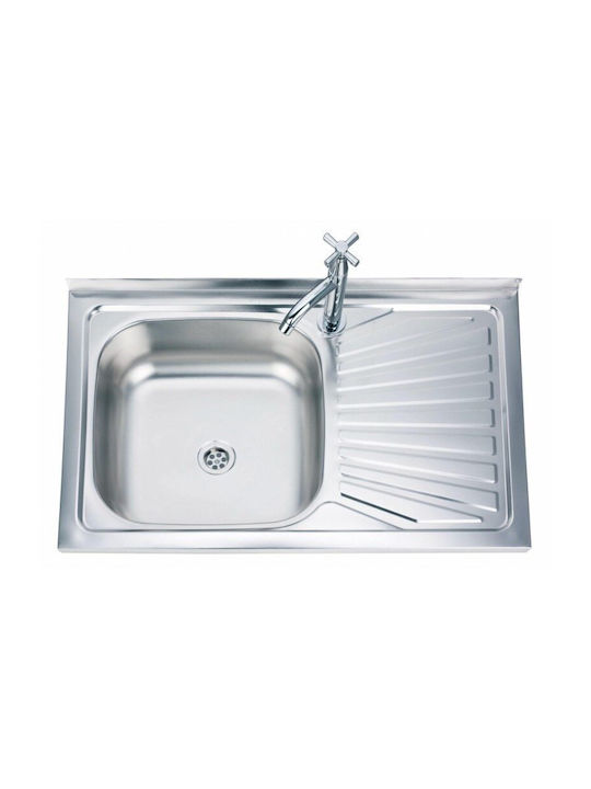 Inter Ceramic Alpaca ICSETICF71921747119ICK8050A18R Drop-In Мивка Десен Inox Ш80xД50см Сребрист
