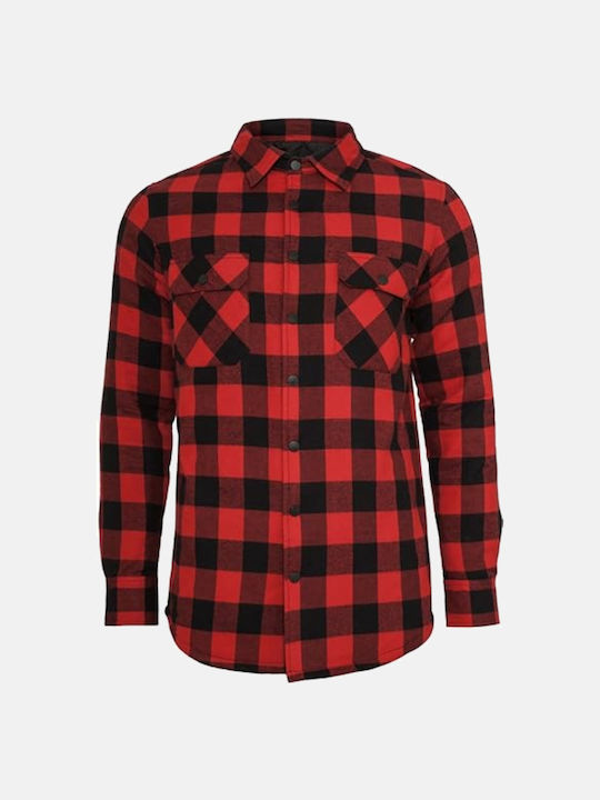 Urban Classics Men's Shirt Long Sleeve Flannel Checked Black