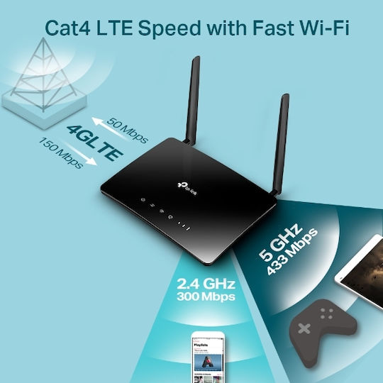 TP-LINK Archer MR200 v6 Wireless 4G Wi-Fi 5 cu 4 Porturi Ethernet