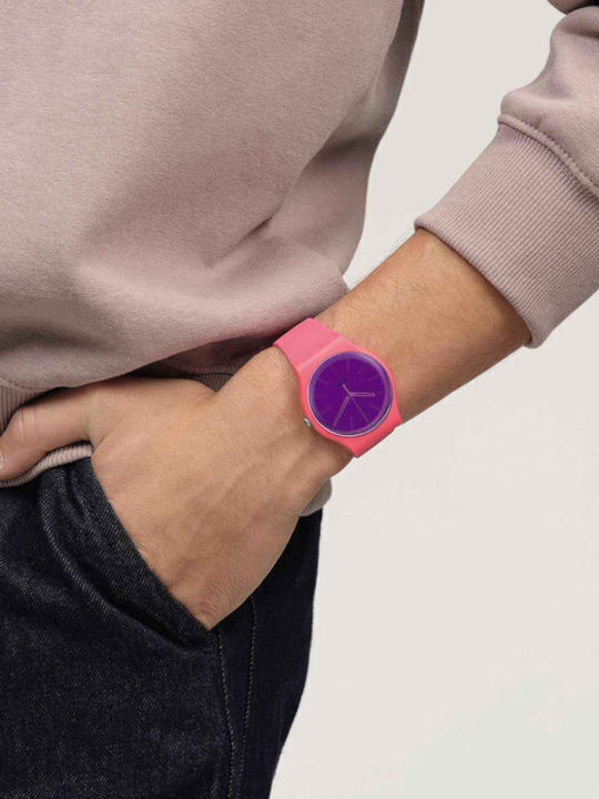 Swatch Swatch Ceas de Damă cu Roz Curea din Cauciuc