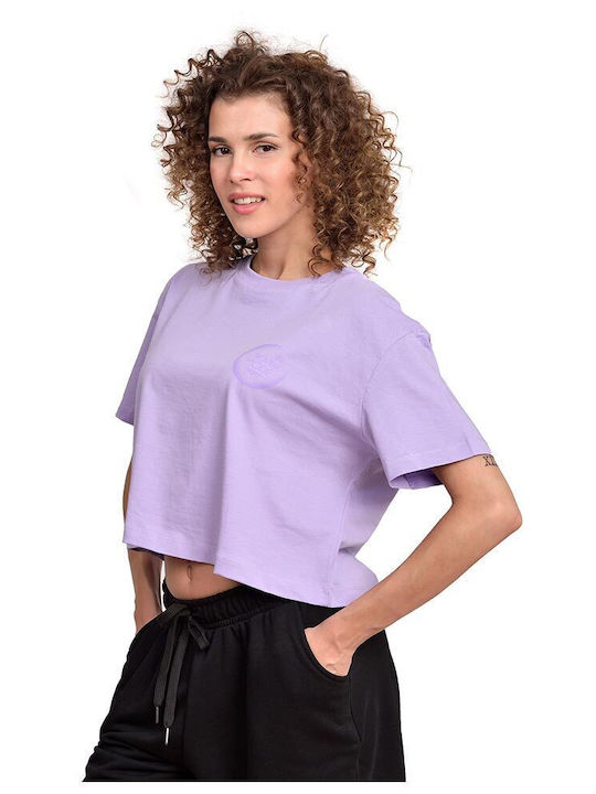 Target Women's Crop Top Cotton Short Sleeve Purple