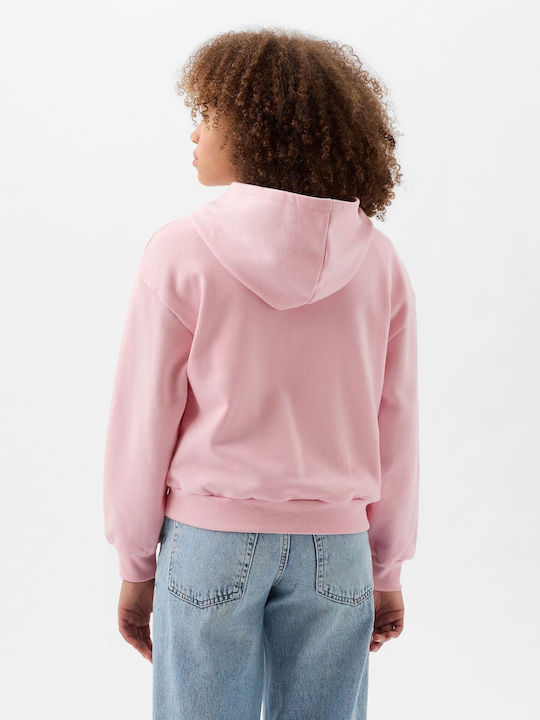 GAP Kinder Sweatshirt mit Kapuze und Taschen light peony pink Arch Logo