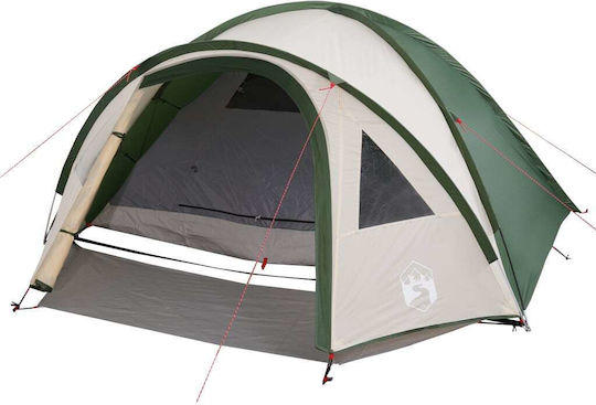 vidaXL Summer Camping Tent Green with Double Cloth for 4 People 300x250x122cm