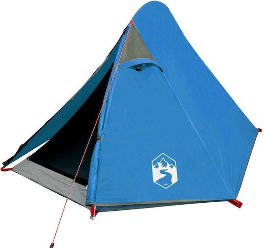 vidaXL Sommer Campingzelt Blau mit Doppeltuch für 2 Personen 267x154x112cm