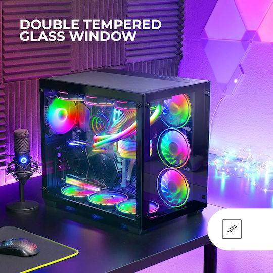 Mars Gaming XXL MCV3 Gaming Middle Tower Carcasă Calculator cu Fereastră Laterală Negru