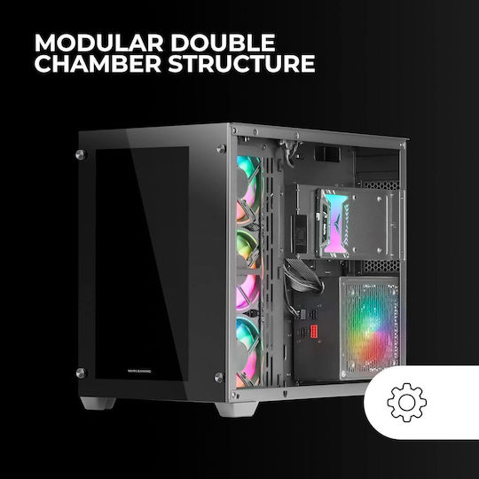 Mars Gaming XXL MCV3 Gaming Middle Tower Carcasă Calculator cu Fereastră Laterală Negru