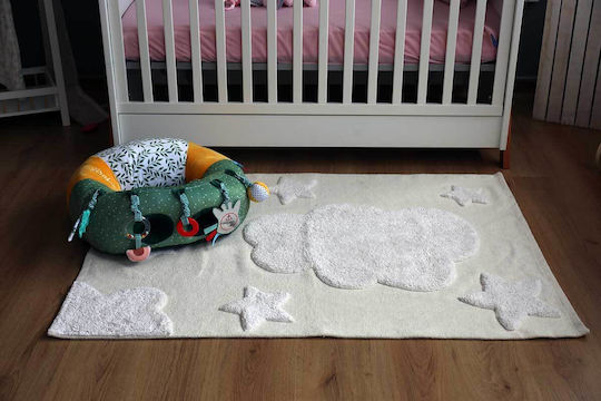 Baby Bliss Παιδικό Χαλί Σύννεφα Βαμβακερό Εκρού 100x140cm