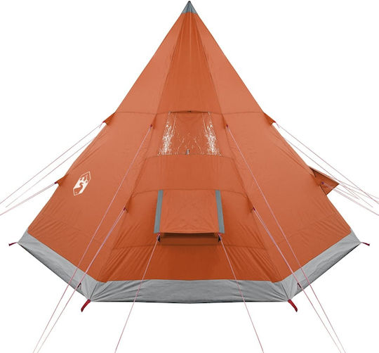 vidaXL Καλοκαιρινή Σκηνή Camping Teepee Πορτοκαλί για 4 Άτομα 367x367x259εκ.