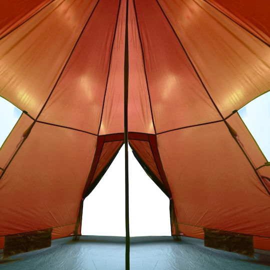vidaXL Καλοκαιρινή Σκηνή Camping Teepee Πορτοκαλί για 4 Άτομα 367x367x259εκ.