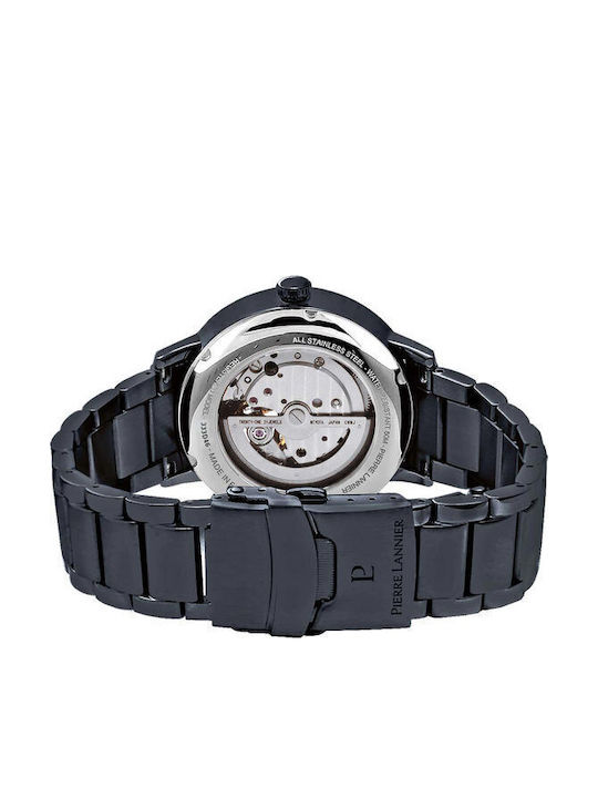 Pierre Lannier Ανδρικό Ρολόι 42mm Αυτόματο με Μπλε Μεταλλικό Μπρασελέ