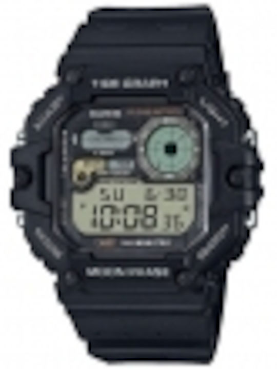 Casio Collection Digital Men's Watch Chronograph Battery with Black Rubber Strap