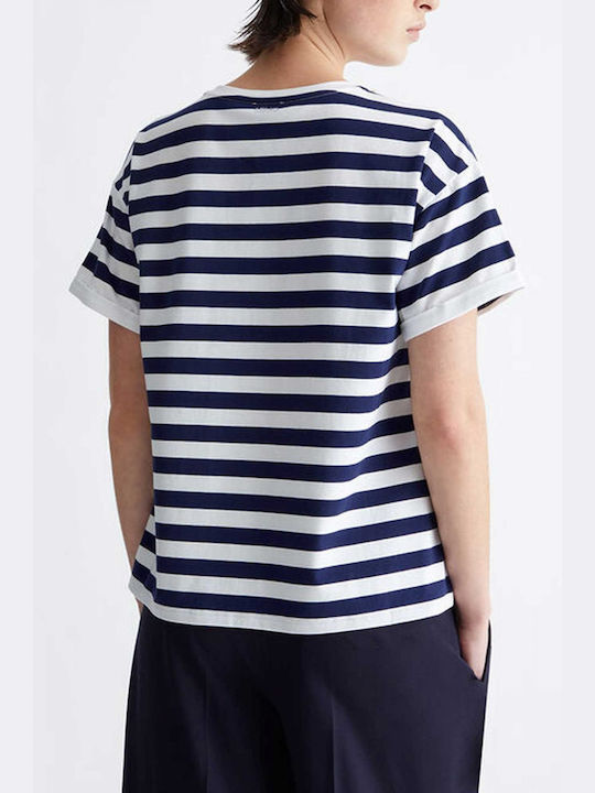 Liu Jo Women's T-shirt Striped White-blue