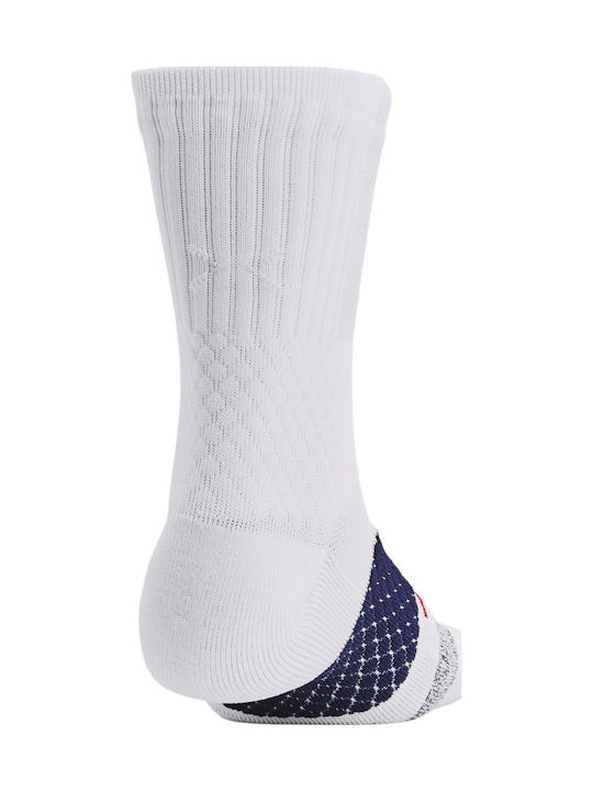 Under Armour Ad Playmaker Αθλητικές Κάλτσες Λευκές 1 Ζεύγος