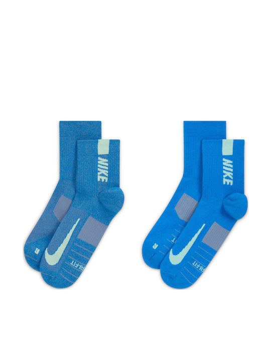 Nike Multiplier Ankle Socks Running Socks Blue 2 Pairs