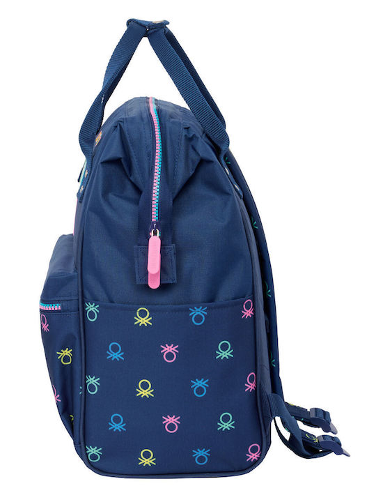 Benetton Cool Schulranzen Rucksack Junior High-High School Blau