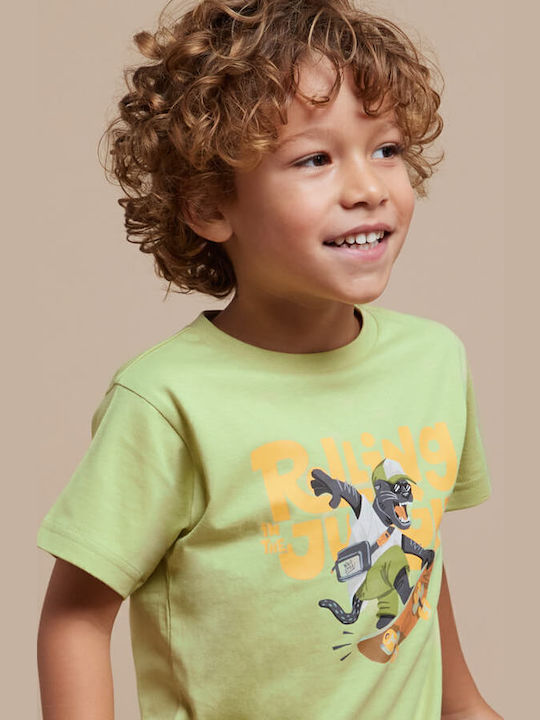 Kids' T-shirt Green Rolling Aloe