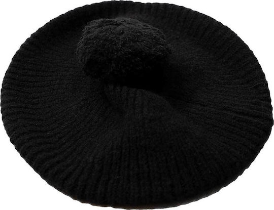 Pom Pom Beanie Frauen Beanie Gestrickt in Schwarz Farbe