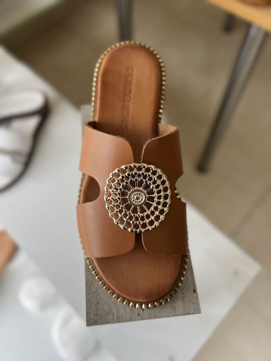 Sandale Casual Damă de Piele Tabac