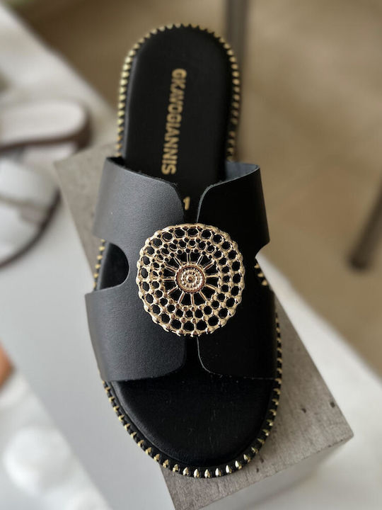 Sandale Casual Damă Din Piele Negru