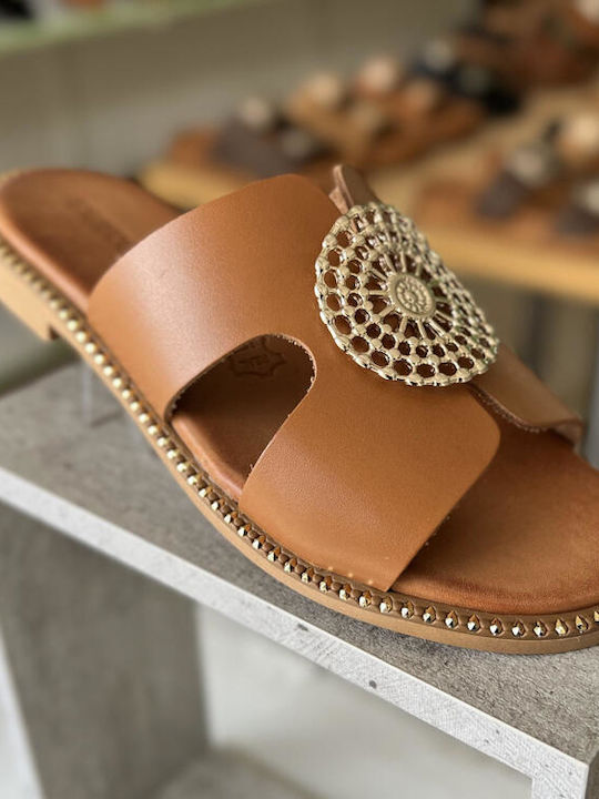 Sandale Casual Damă de Piele Tabac