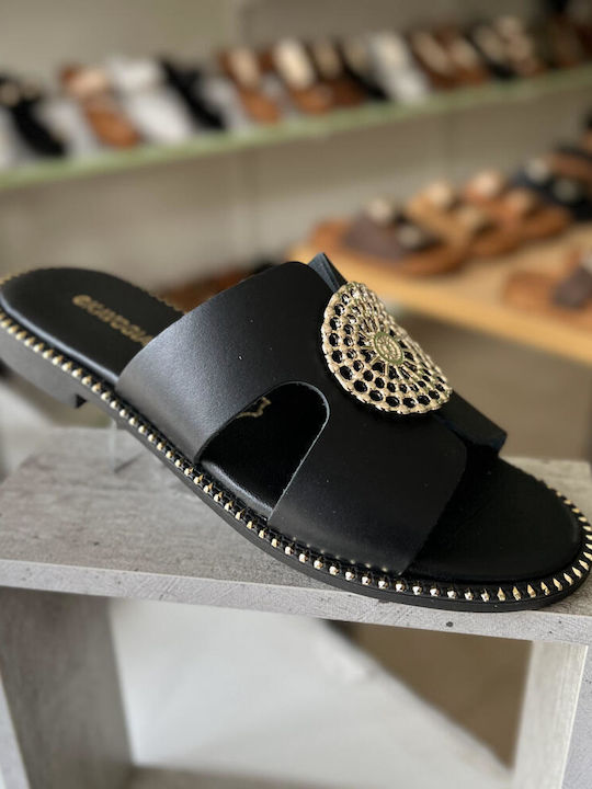 Sandale Casual Damă Din Piele Negru