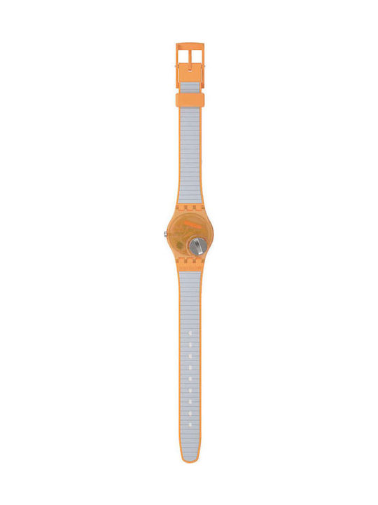 Swatch Swatch Γυναικείο Ρολόι Μπαταρίας με Πορτοκαλί Καουτσούκ Λουράκι