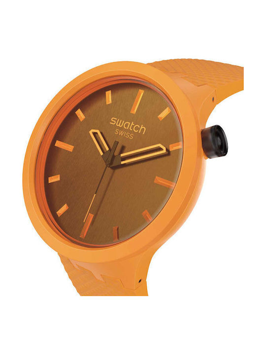 Swatch Swatch Γυναικείο Ρολόι Μπαταρίας με Πορτοκαλί Καουτσούκ Λουράκι