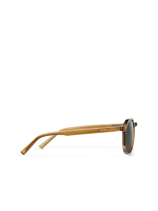 Meller Chauen Unisex Sunglasses with Brown Plastic Frame and Green Polarized Lens CH-L-MUSTARDOLI